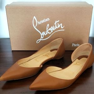 Christian Louboutin Iriza Flat Nappa Size 38.5 Caramel